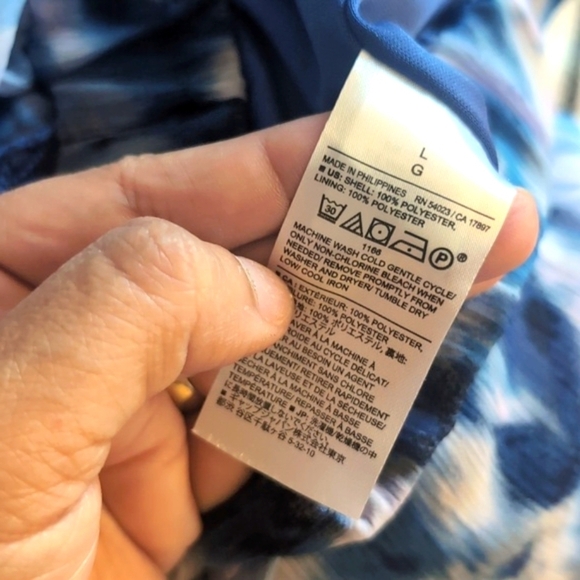 Banana Republic Ruffles Tie Dye Blue Skirt with belt Size Large - Picture 4 of 13